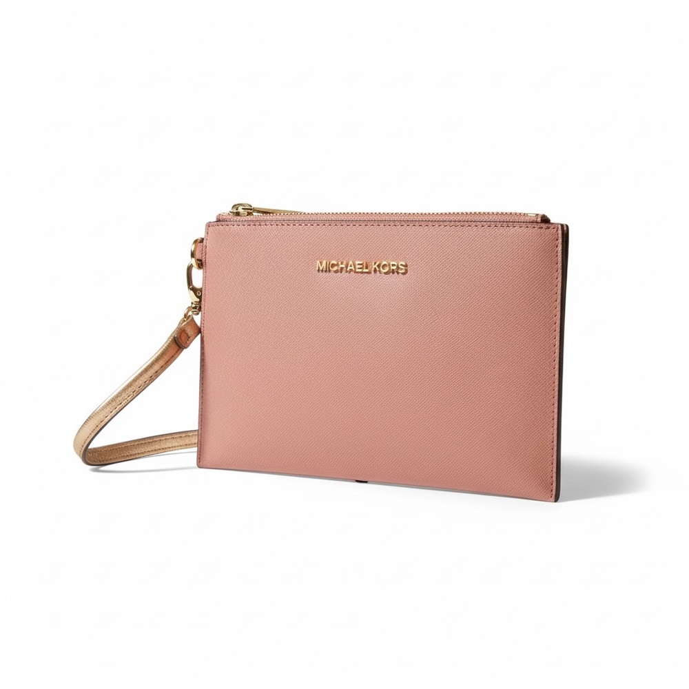 Michael Kors Blush Pink Wristlet Rose Gold Hardware